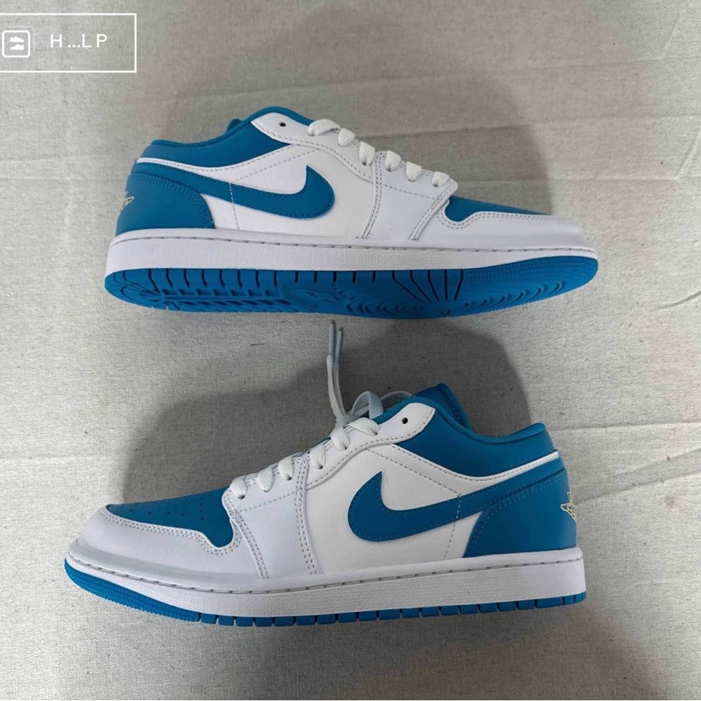Nike Air Jordan 1 Low Aquatone White Gold Aqua 553558-174 Men’s size 8 NEW